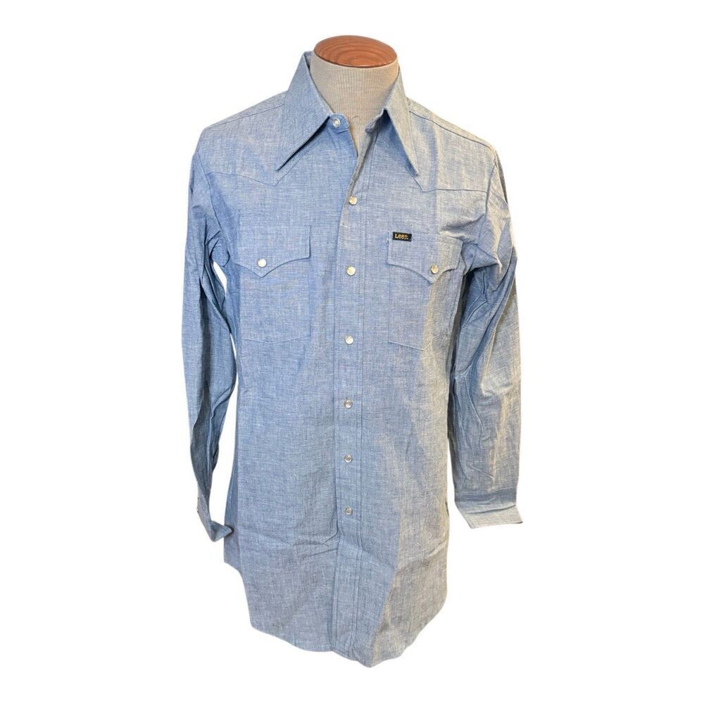 Lee Vintage “Extra Long Tails” Chambray Western Pearl Snap Shirt Sz. 16 - 35